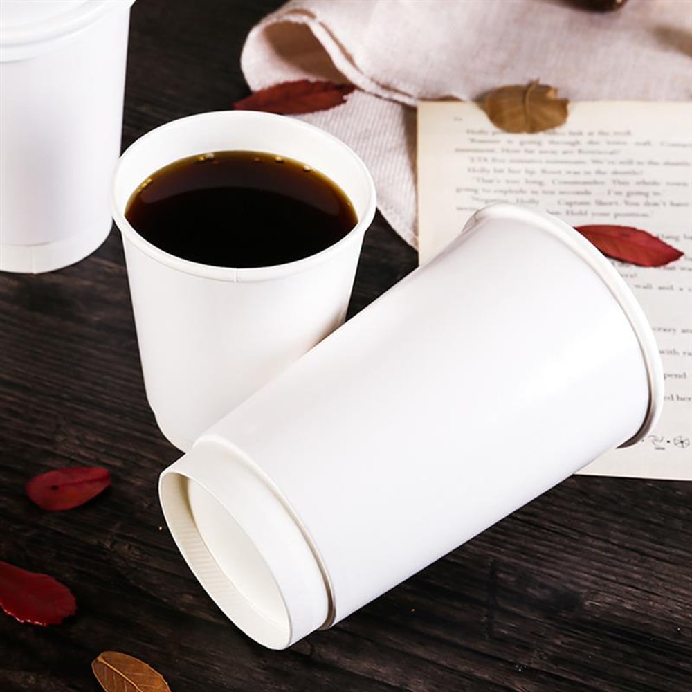 Premium Insulated Double Wall Takeaway Paper Coffee Cups With Lids 3
