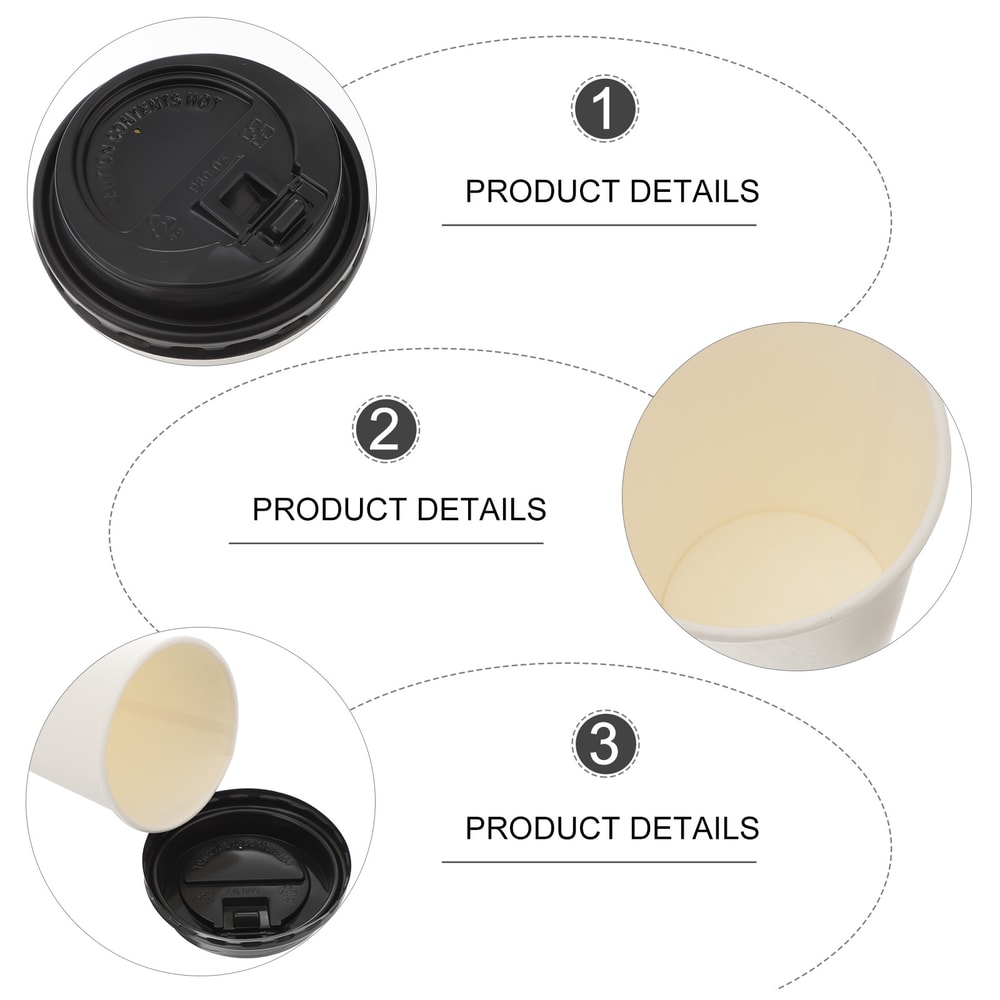 Premium Insulated Double Wall Takeaway Paper Coffee Cups With Lids 4