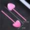 Heart Shaped Disposable Desslorful Long Handle Dessert Spoons For Ice Cream 0