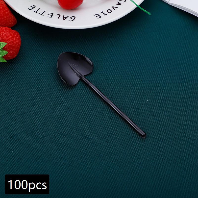 Heart Shaped Disposable Desslorful Long Handle Dessert Spoons For Ice Cream 7