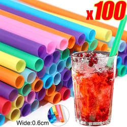 premium colorful disposable straws large party & bar accessories pack