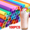 Premium Colorful Disposable Straws Large Party Bar Accessories Pack 1