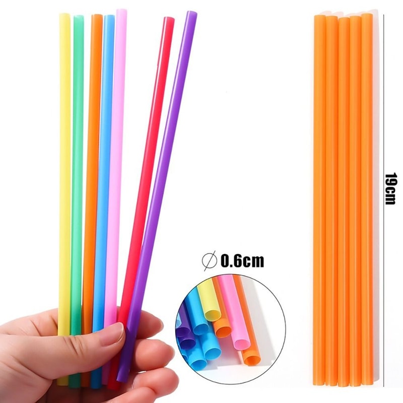 Premium Colorful Disposable Straws Large Party Bar Accessories Pack 4