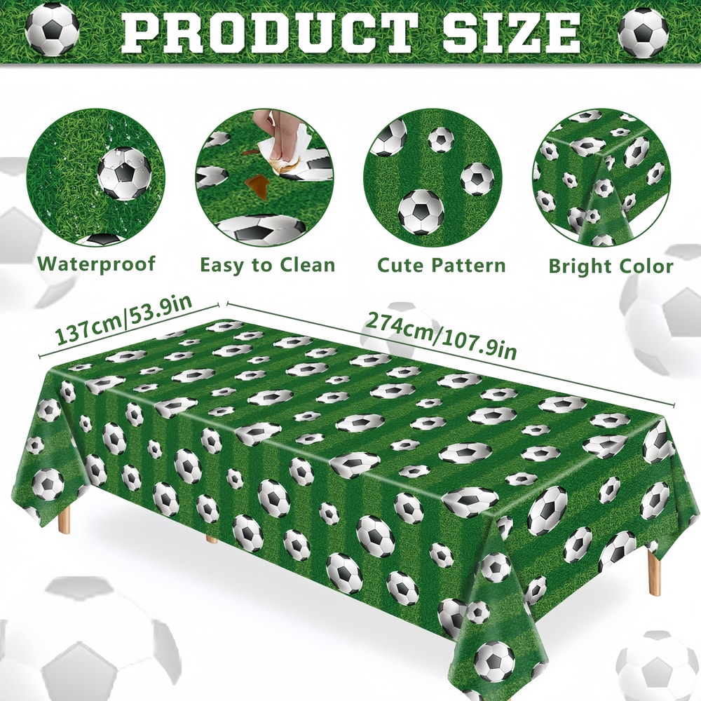 Sports Theme Party Table Cover Soccer Birthday Decorations