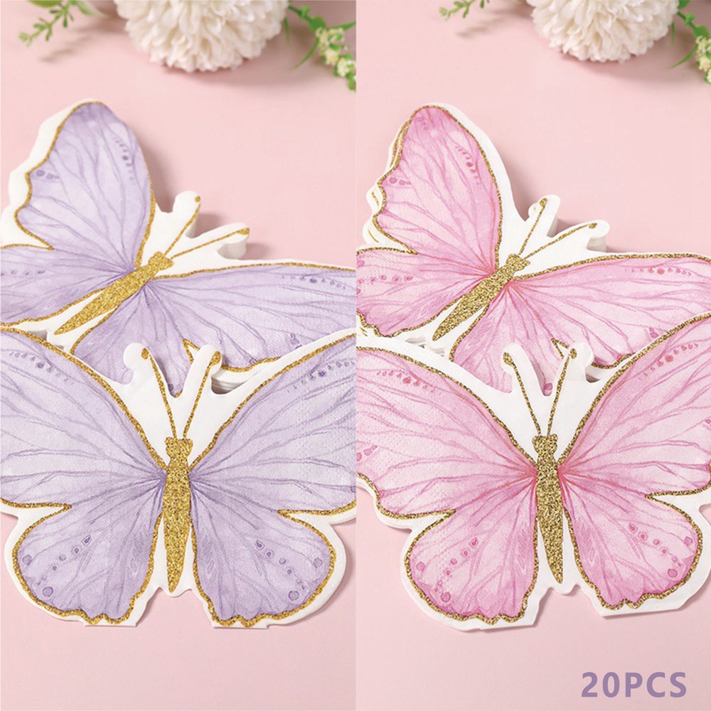 Elegant Butterfly Paper Napkins Set Decorative Disposable Party Tea Table Napkins 2