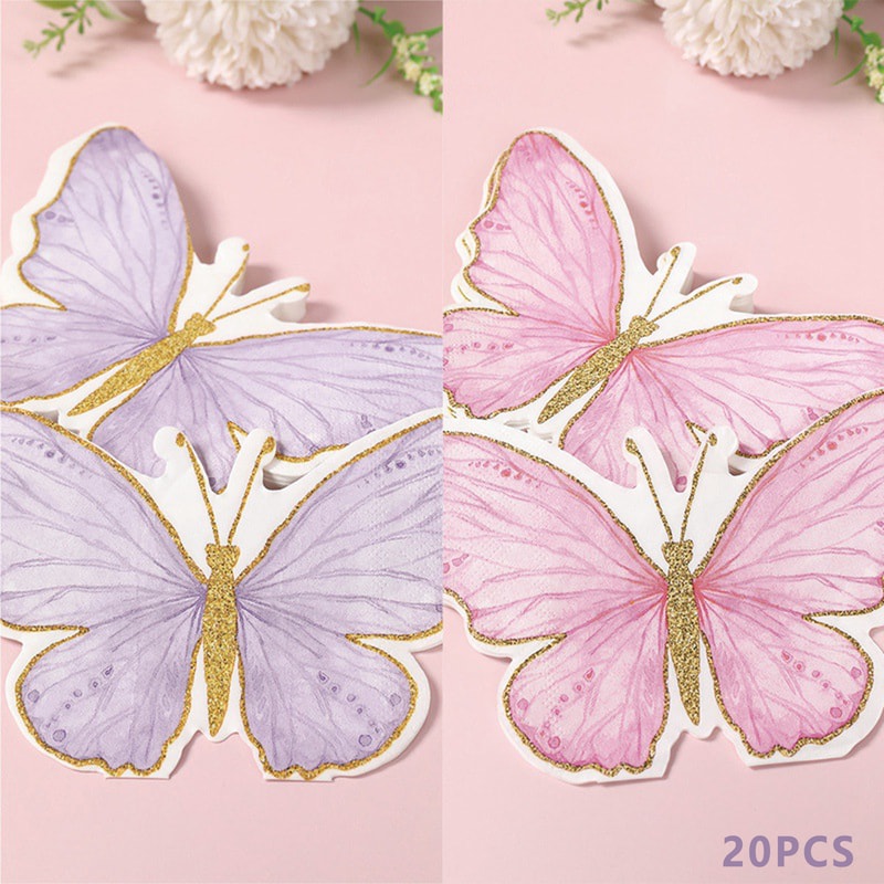 Elegant Butterfly Paper Napkins Set Decorative Disposable Party Tea Table Napkins 2
