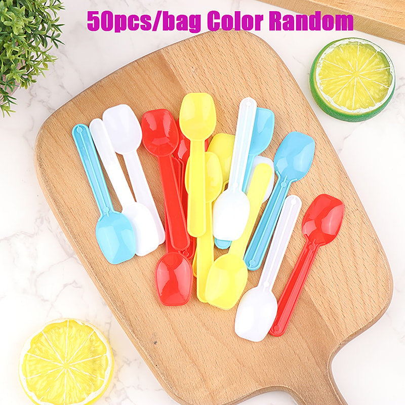 Mini Mini Tasting Spoons Disposable Plastic Spoons for Dessert, Yogurt & Ice Cream