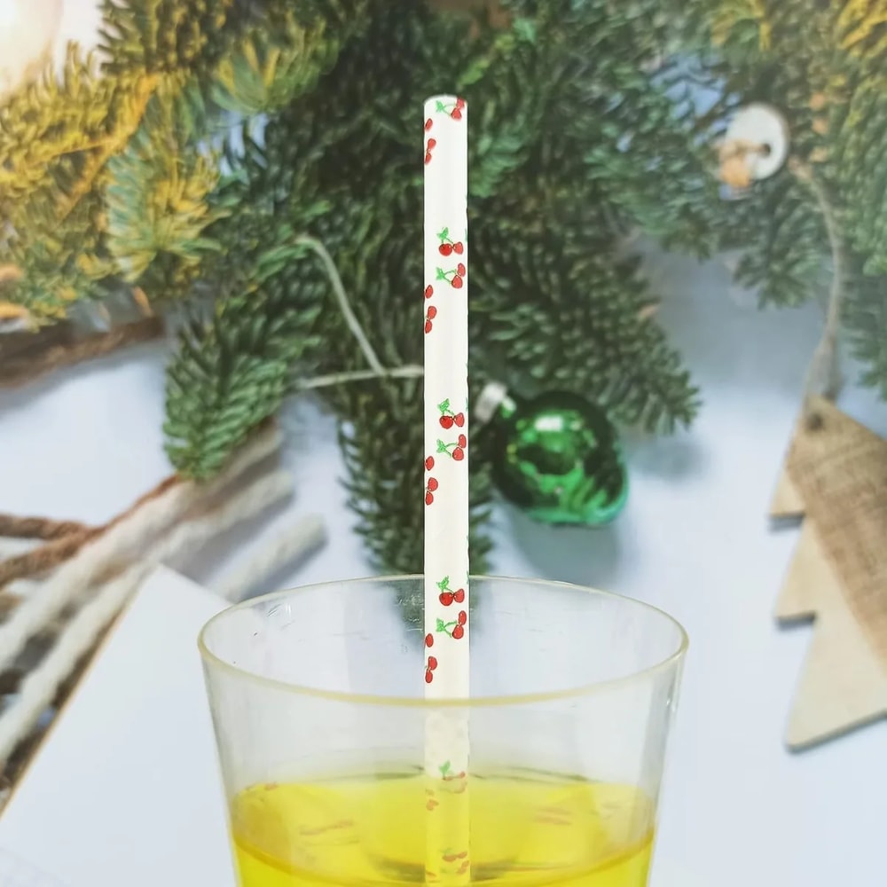 Colorful Biodegradable Disposable Paper Straws Party & Wedding Drink Decor
