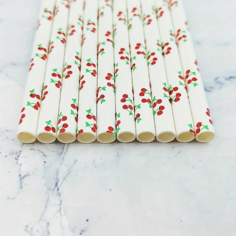 Colorful Biodegradable Disposable Paper Straws Party & Wedding Drink Decor