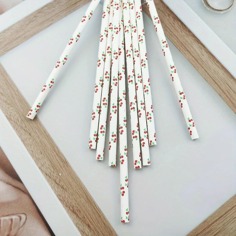 Colorful Biodegradable Disposable Paper Straws Party & Wedding Drink Decor