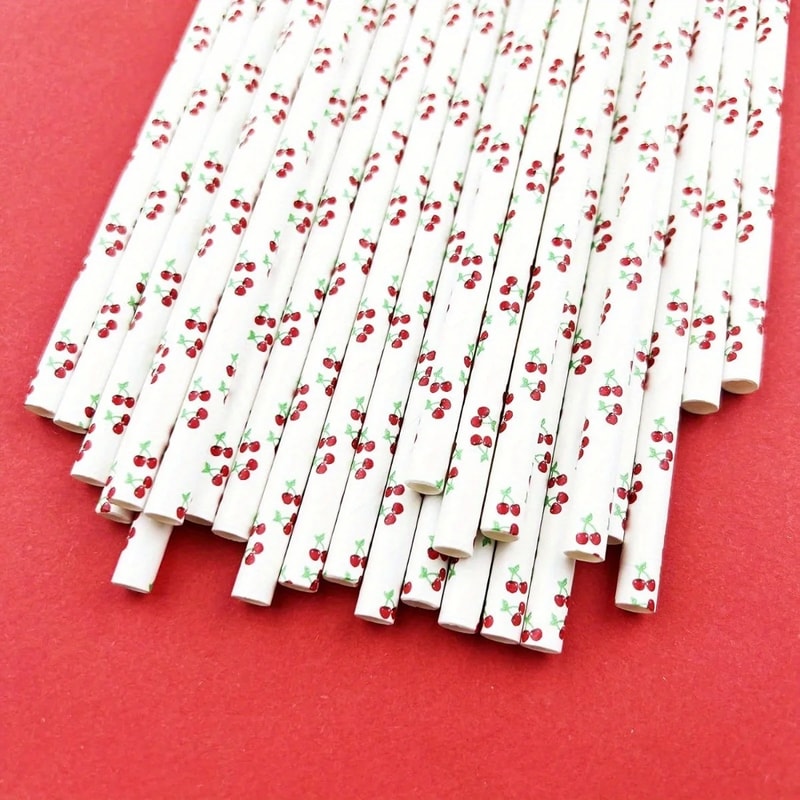 Colorful Biodegradable Disposable Paper Straws Party & Wedding Drink Decor
