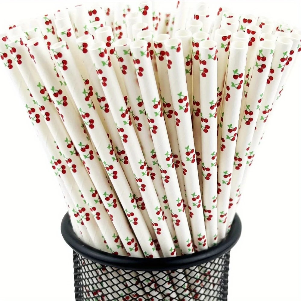 Colorful Biodegradable Disposable Paper Straws Party & Wedding Drink Decor