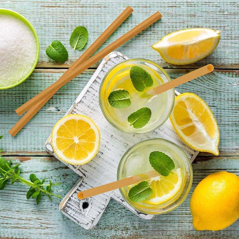Compostable Sugar Cane Straws Biodegradable Drinking & Eco Friendly Cocktail Straws