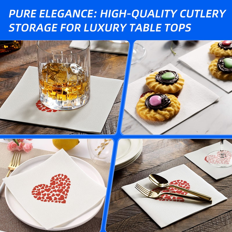 Elegant Disposable Cocktail Napkins Linen Feel Wedding Party Beverage Napkins 2