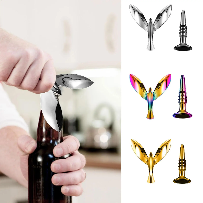 Artisan Balancing Bird Bottle Opener Floating Bar & Kitchen Decor Tool
