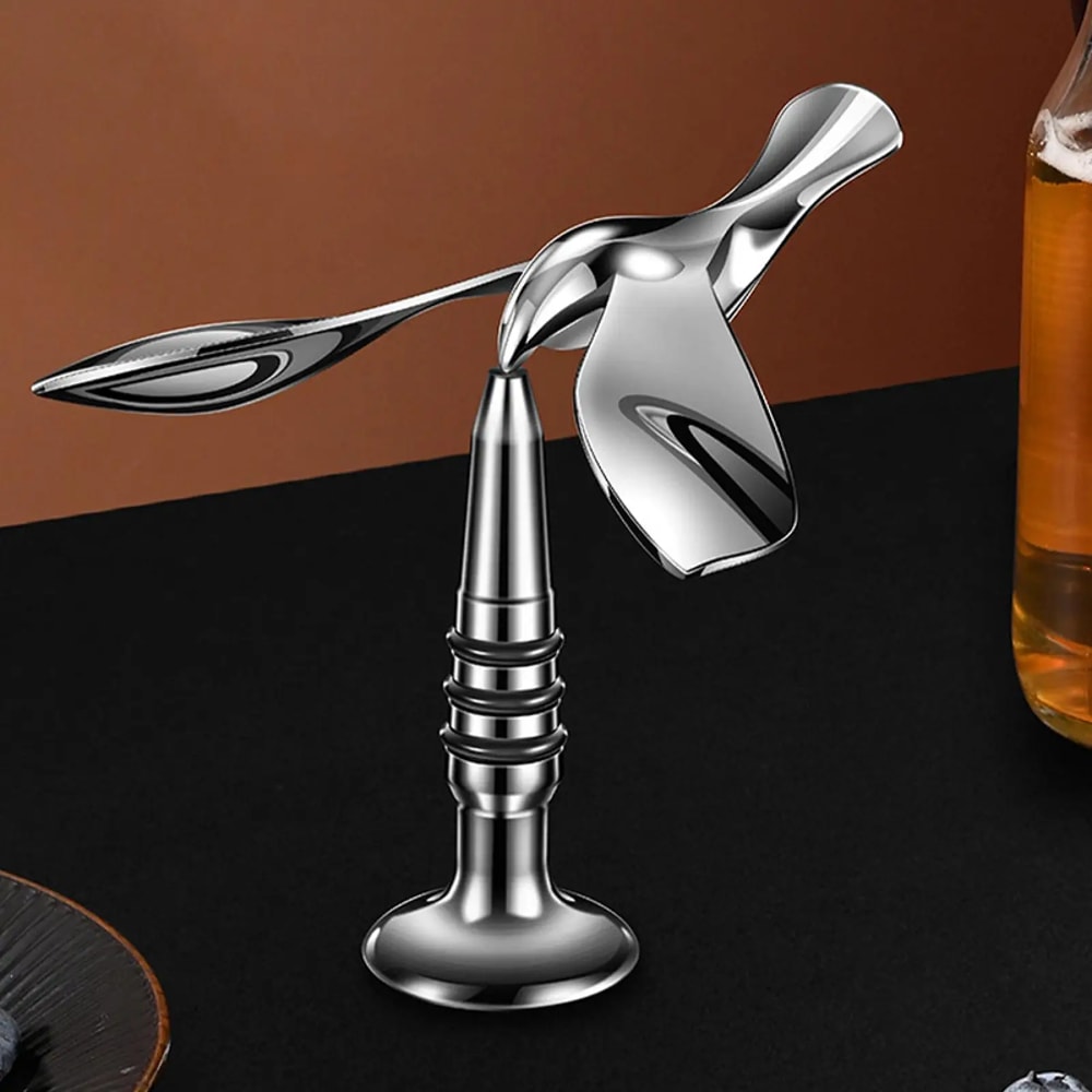 Artisan Balancing Bird Bottle Opener Floating Bar & Kitchen Decor Tool