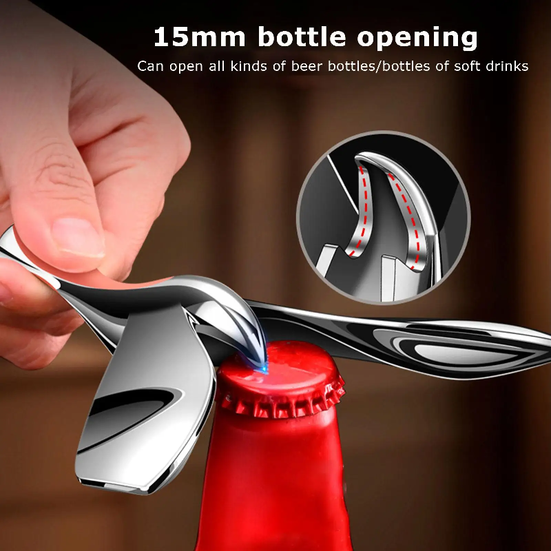 Artisan Balancing Bird Bottle Opener Floating Bar & Kitchen Decor Tool