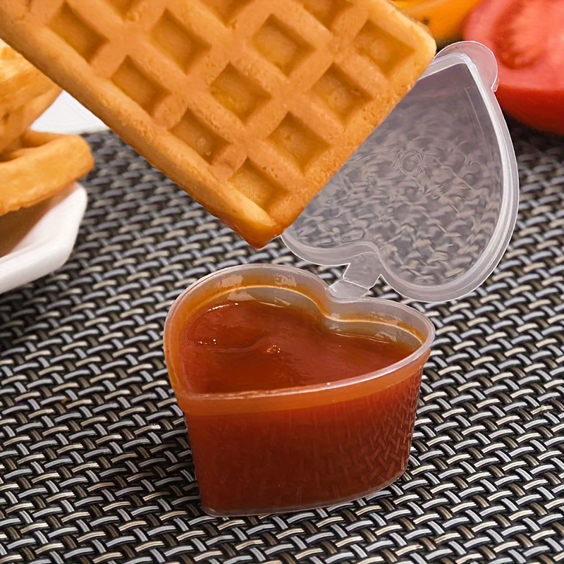 Heart Shaped Disposable Sauce Cups Premium Takeaway Condiment Containers 1