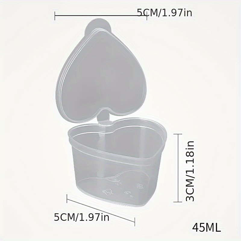 Heart Shaped Disposable Sauce Cups Premium Takeaway Condiment Containers 2