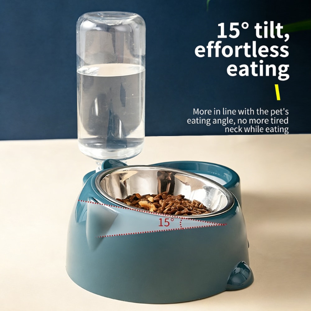 Automatic Pet Water Dispenser Feeder Bowl Stainless Steel Dog & Cat Feeding Station