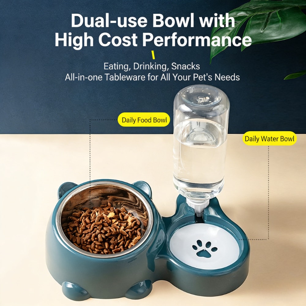 Automatic Pet Water Dispenser Feeder Bowl Stainless Steel Dog & Cat Feeding Station