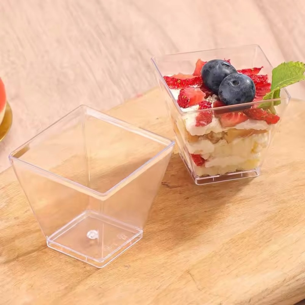 Premium Clear Mini Dessert Cups Disposable Party Food Serving Cups 1