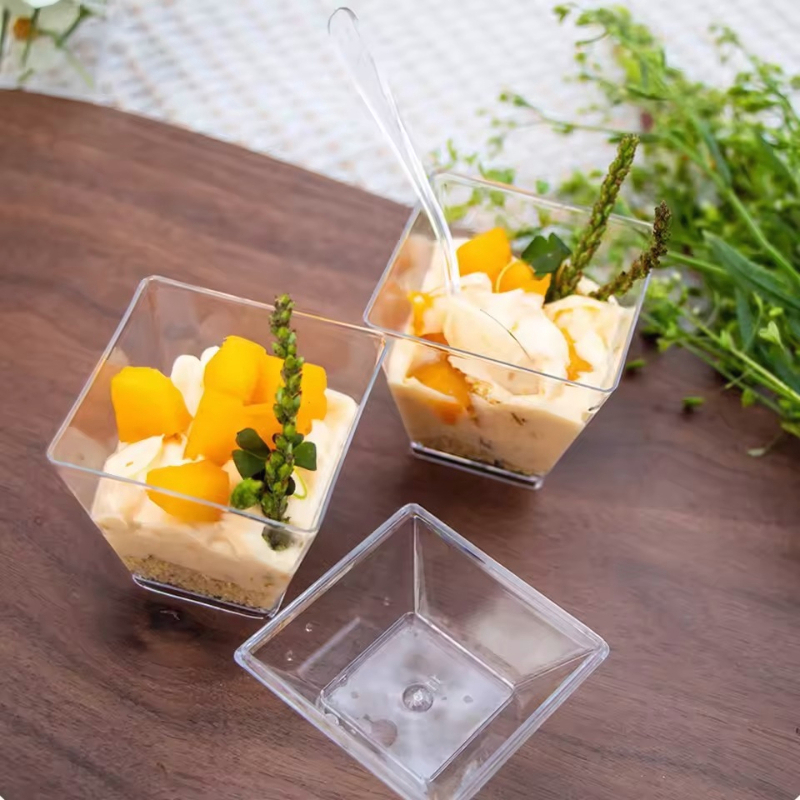 Premium Clear Mini Dessert Cups Disposable Party Food Serving Cups 2
