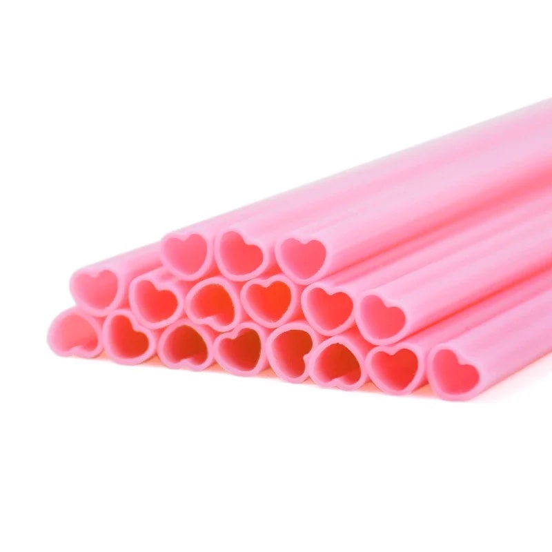 Heart Shaped Drinking Straws Cute Disposable Party Wedding Valentine Supplies 0