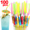 Premium Tropical Party & Cocktail Umbrella Straws Decorative Disposable Straws