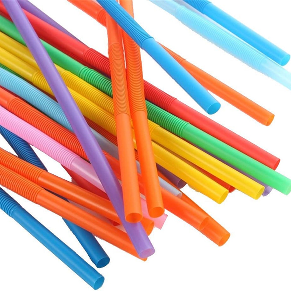 Premium Party Disposable Bendable Plastic Straws Pack