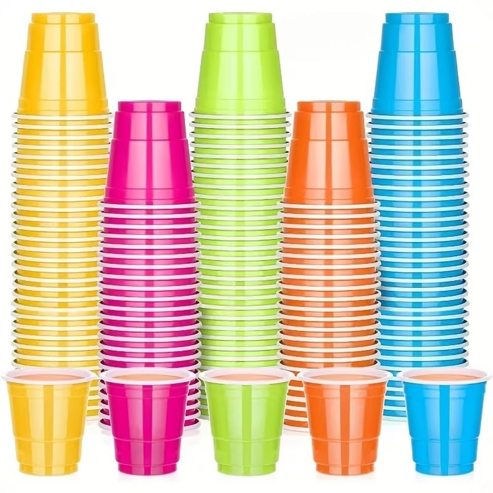 Mini Disposable Party Shot Cups Random Colors For Events Celebrations 0