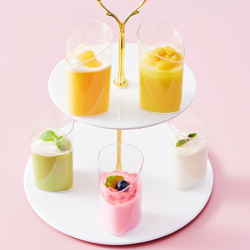 Premium Clear Disposable Dessert Cups With Spoons Party Packaging Supplies 0