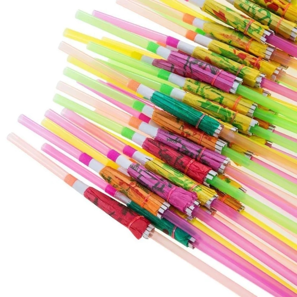 Premium Party Cocktail Umbrella Straws Tropical Drink Party Decoration Set 2