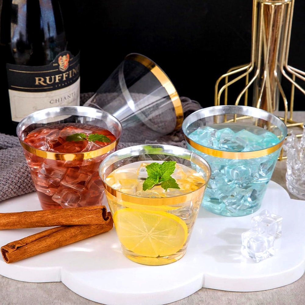 Premium Disposable Clear Plastic Champagne Cups Party Event Drinkware 1