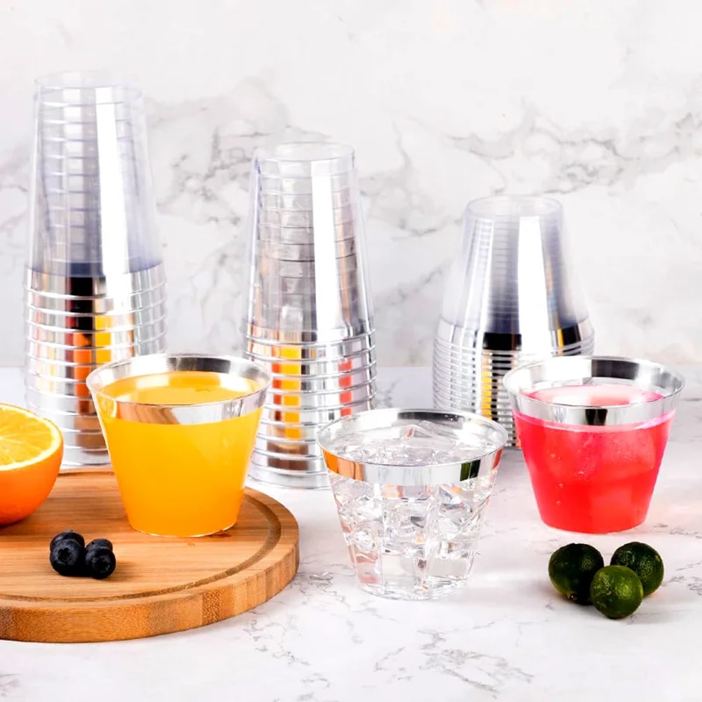 Premium Disposable Clear Plastic Champagne Cups Party Event Drinkware 4
