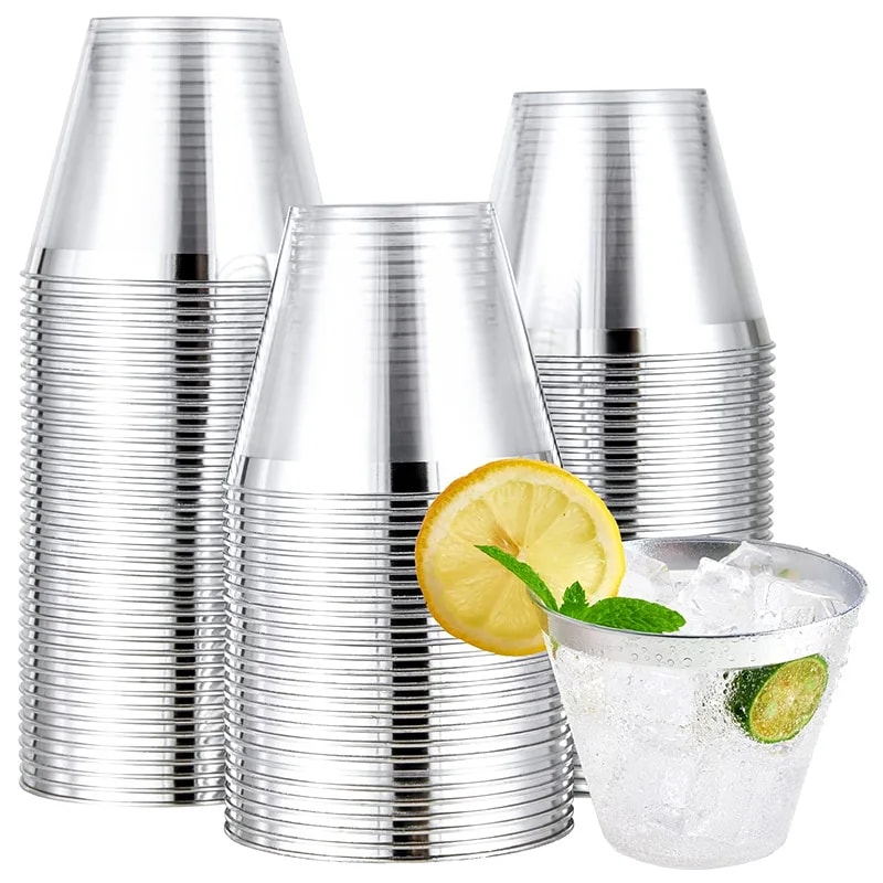 Premium Disposable Clear Plastic Champagne Cups Party Event Drinkware 5