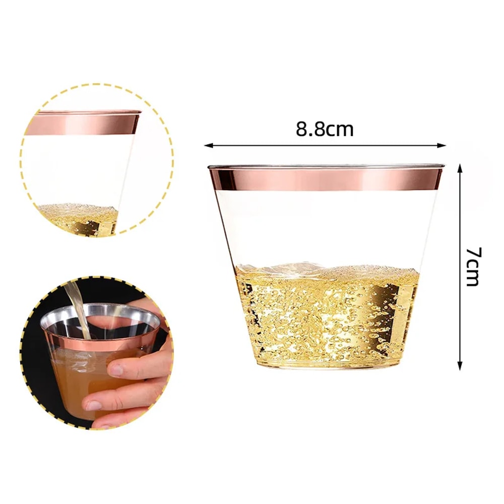 Premium Disposable Clear Plastic Champagne Cups Party Event Drinkware 7