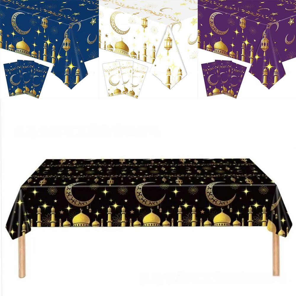 Premium Eid Tablecloth Waterproof Disposable Ramadan Decorations Party Supplies 2