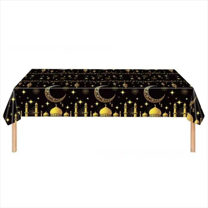 Premium Eid Tablecloth Waterproof Disposable Ramadan Decorations Party Supplies 4