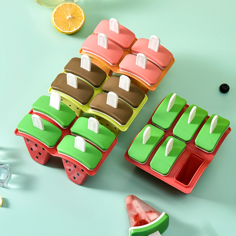 Watermelon Ice Pop Mold Set With Lid For Kitchen Frozen Treats 3
