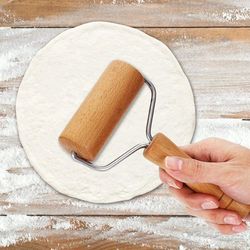 Wooden Rolling Pin, Hand Dough Roller for Pastry, Fondant, Cookie Dough, Chapati, Pasta, Bakery, Pizza. Kitchen tool