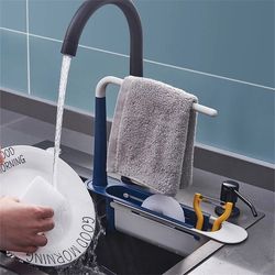 kitchen cabinet storage organizer: sponge holder & accessories shelves