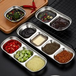 korean style bbq sauce plate | stainless steel seasoning dish