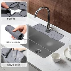 silicone splash pad for kitchen sink: quick dry tray & drainage protector