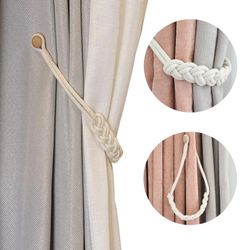 Handmade Magnetic Curtain Tieback with Cotton Rope Strap