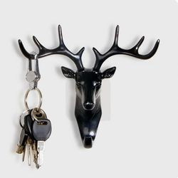 Cute Antler Hook Deer Head Key Holder for Stylish Wall Decor