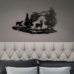 Metal Deer Wall Decor: Creative Hollow Out Art for Office & Living Room