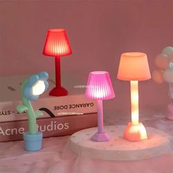 Dollhouse Mini LED Floor Lamp & Desk Light: Home Model Decor