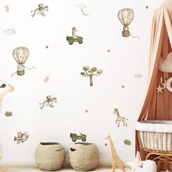 Animal Balloon Wall Stickers: Nursery Decor for Kids & Baby Boys