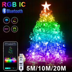 20M 10M 5M LED Christmas Lights Fairy String Light Smart Bluetooth Addressable Curtain Garland Festoon Home Party Decor